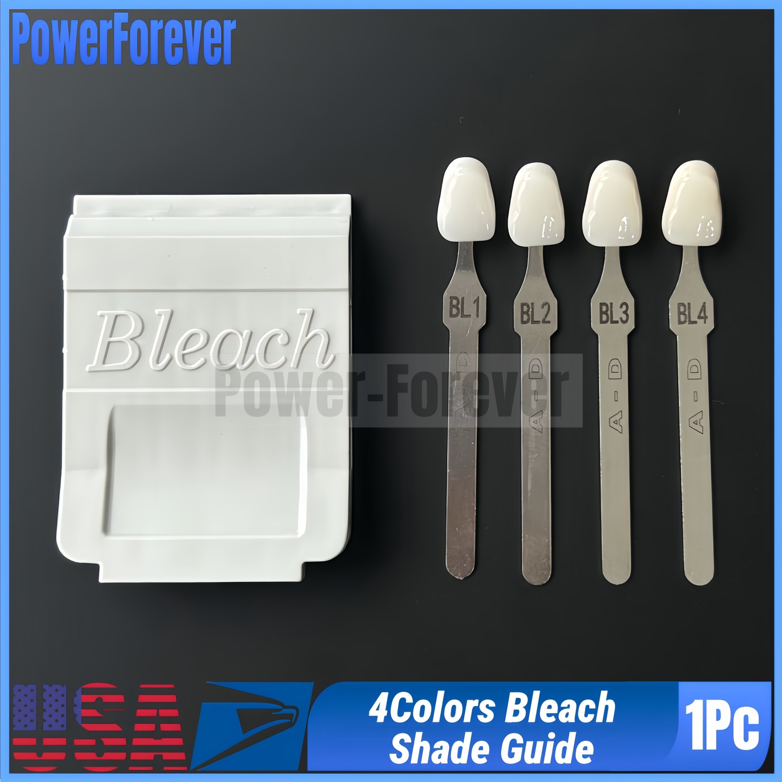 USA Dental Bleach Shade Guide BL1-4 4Colors Bleached Chart Teeth Based Vita