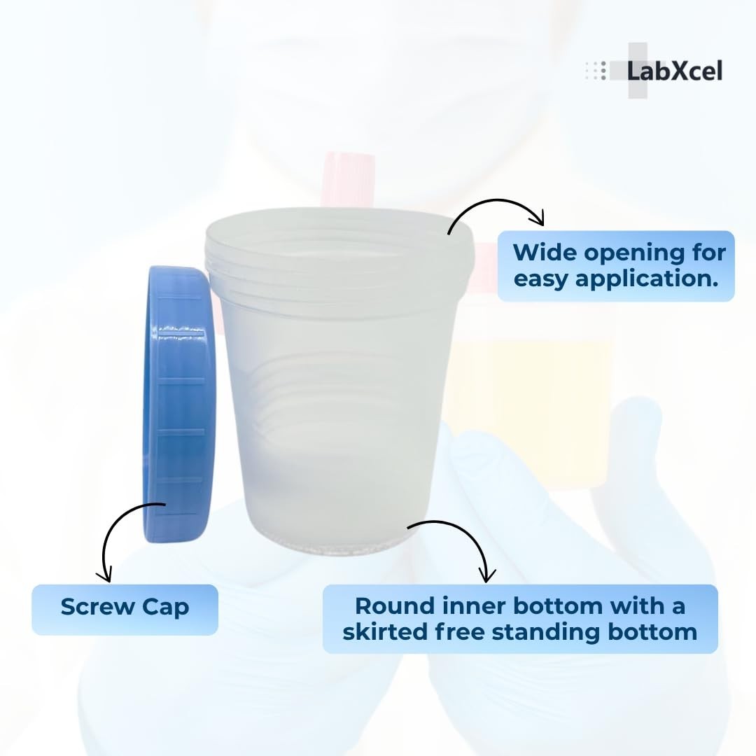 LabXcel Specimen Containers 120mL Polypropylene Screw Cap Jars