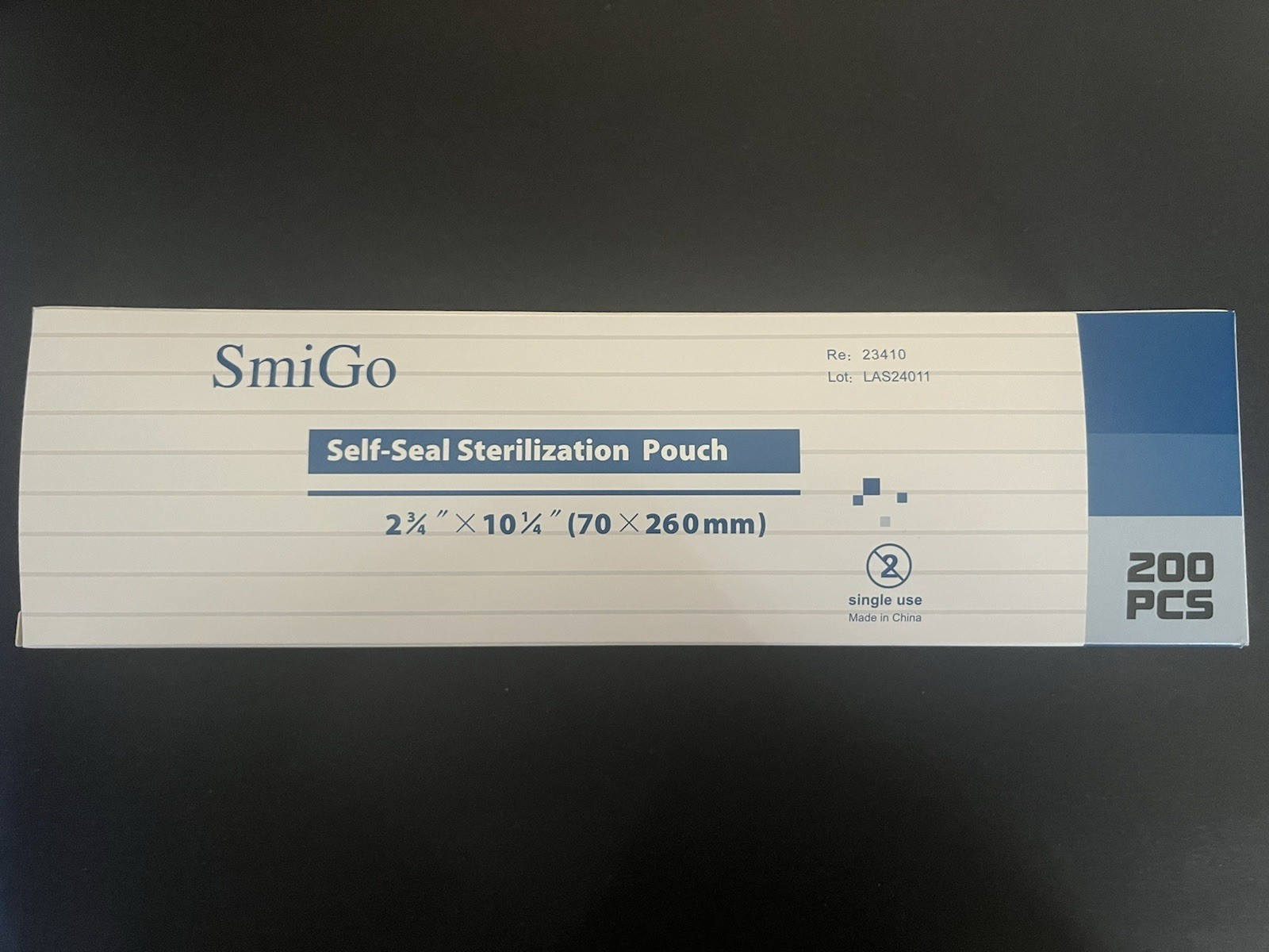2 Boxes 400 Pcs 2.75″ x 10.25″ Dental Self Sealing Sterilize Pouches