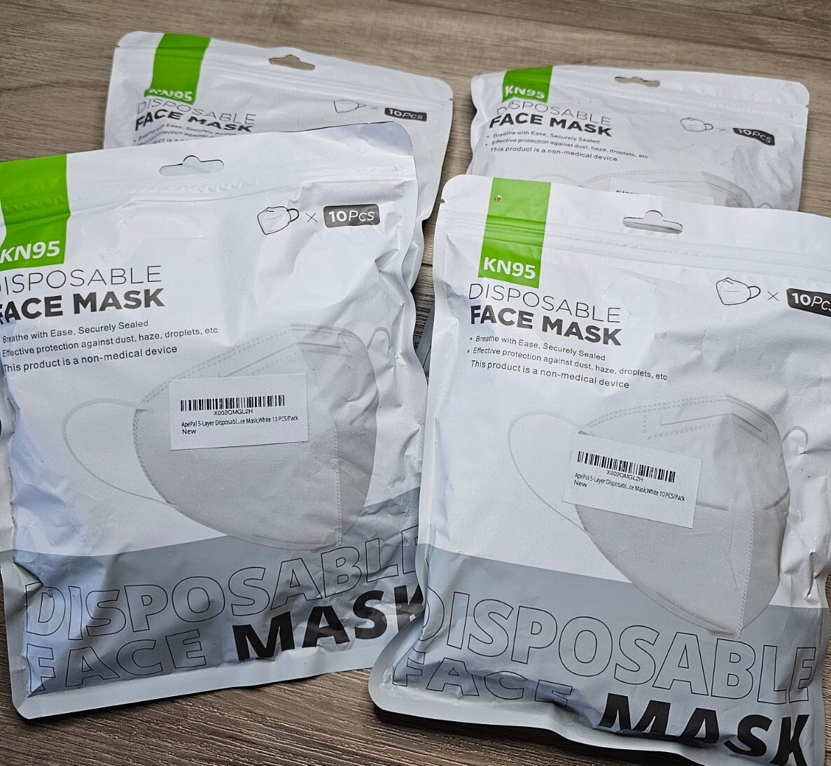 KN95 50 Pcs 5-Layer Disposable KN95 Face Masks Adult White Color New