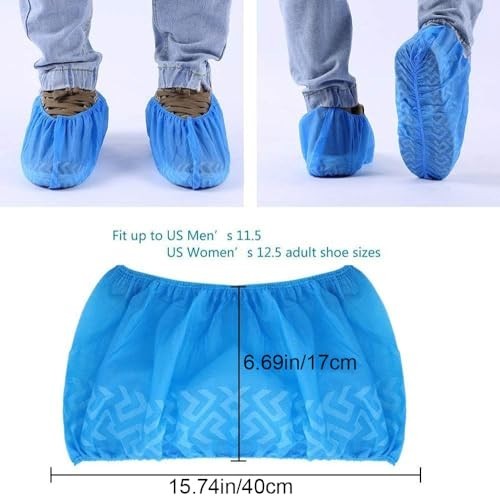 200 Pack (100 Pairs) Disposable Boot & Shoe Covers Non-Slip Durable Indoor Pro