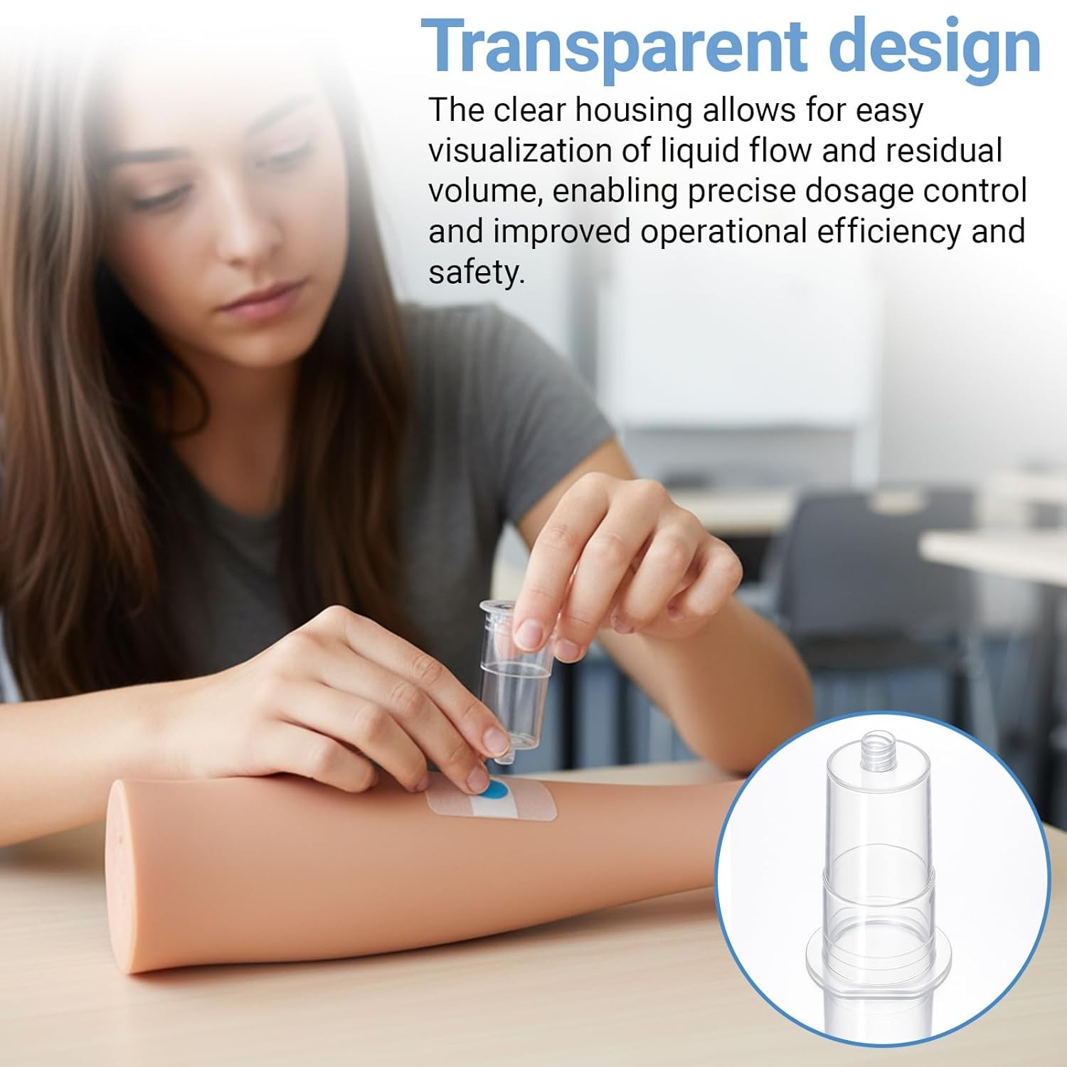 50/100Pack Universal Disposable Transparent Connector Tips Holder for Laboratory