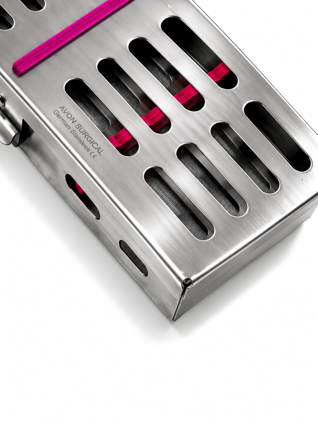 1PC GERMAN AUTOCLAVABLE STERILIZATION CASSETTE – HOLDS 5 INSTRUMENTS DENTAL PINK