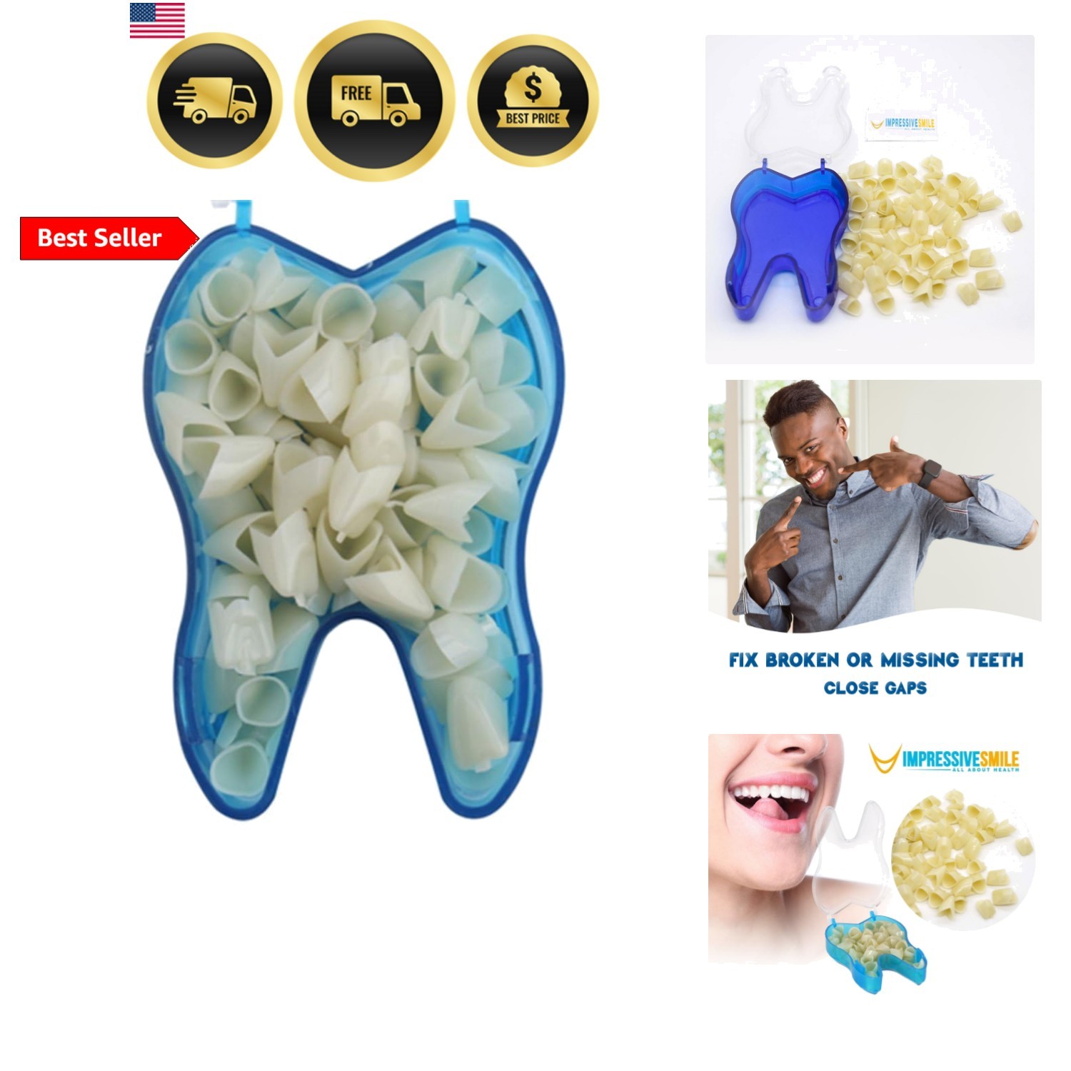 Mixed Sizes Dental Temporary Crown Kit Anteriors Box/50