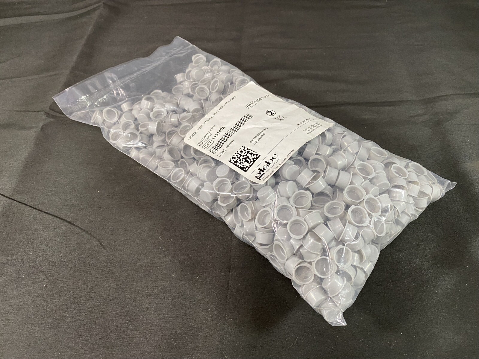 GLOBE SCIENTIFIC Polyethylene 13mm Snapcap For Vacuum/Test Tube 113140A(1000/pk)