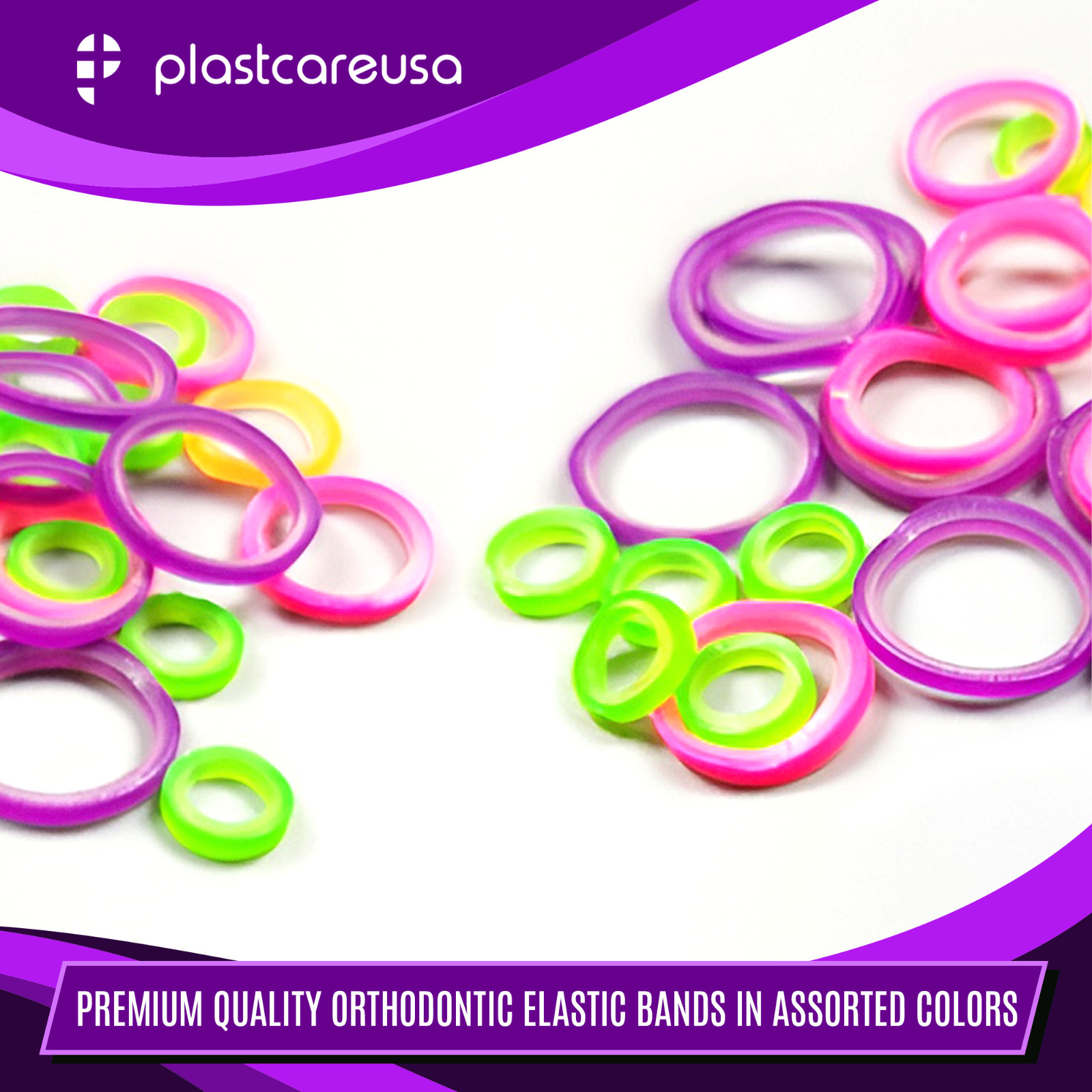100 Assorted Color Medium 4.5 Oz 1/4″ Fox Latex Elastic Rubber Bands Braces