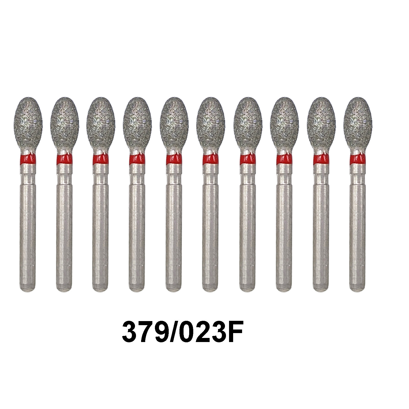 Dental Diamond Burs FG Egg Football 379/023F Fine Grit High Speed 10Pcs