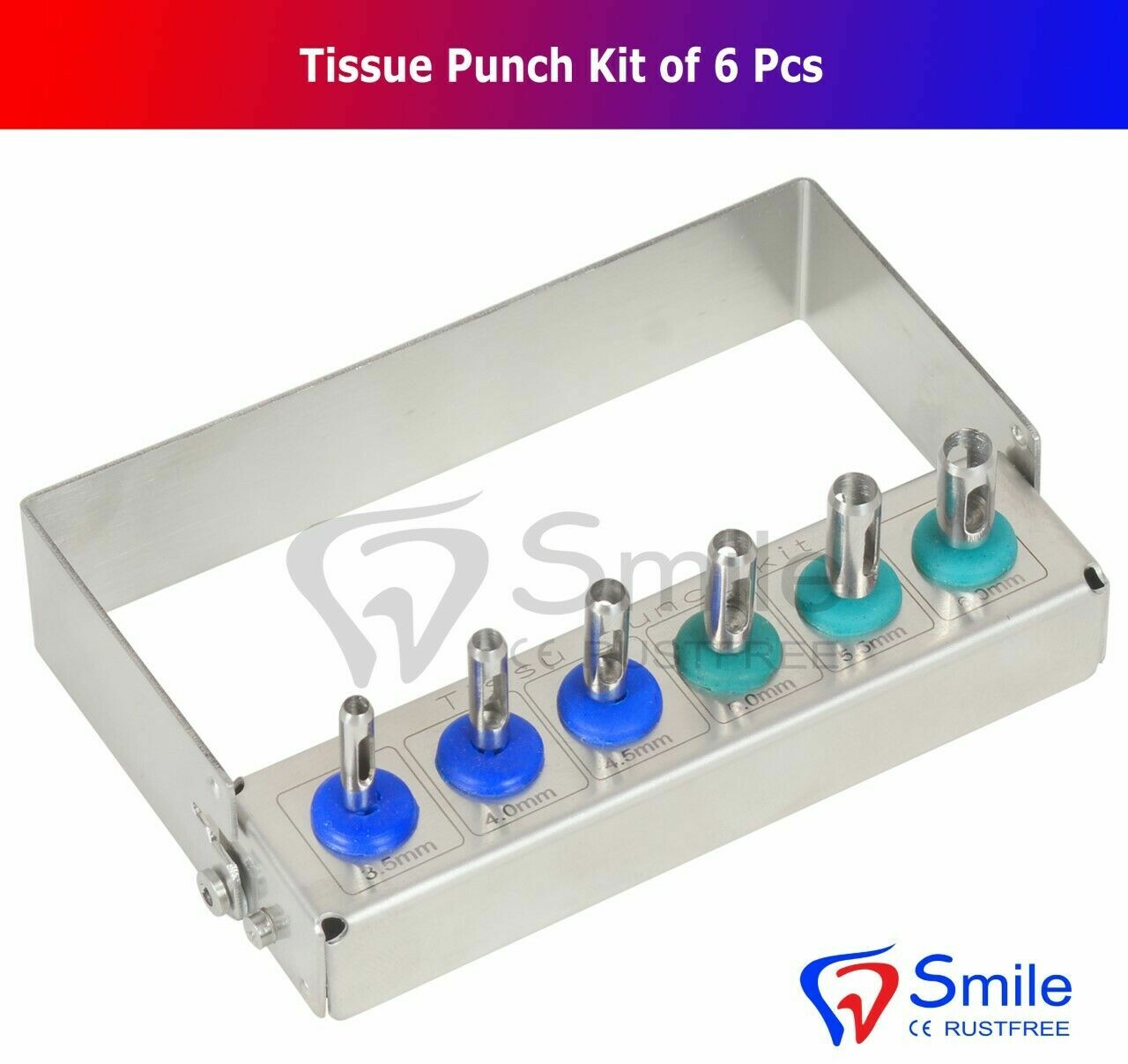 6 Pieces Tissue Punch Kit For Dentists Smile Dental United Kingdom CE