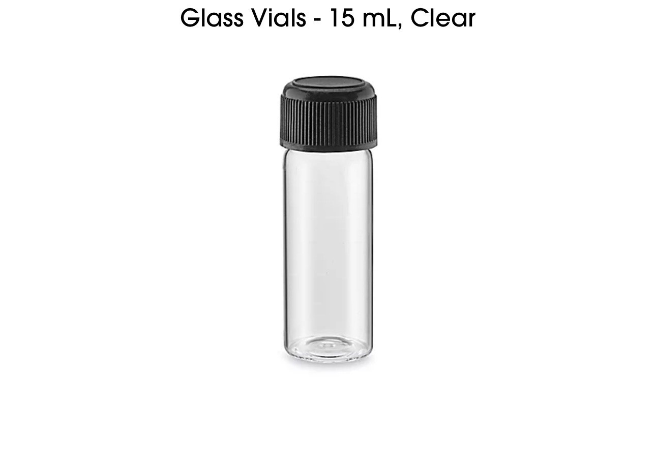 Uline S-25276C 15ML CLEAR GLASS VIAL 24/CT 📦