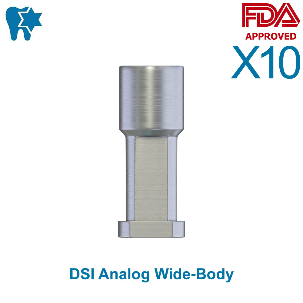10x Dental Lab Wide Body Analog Standard Internal Hex Platform Fixture Lab 5.0mm