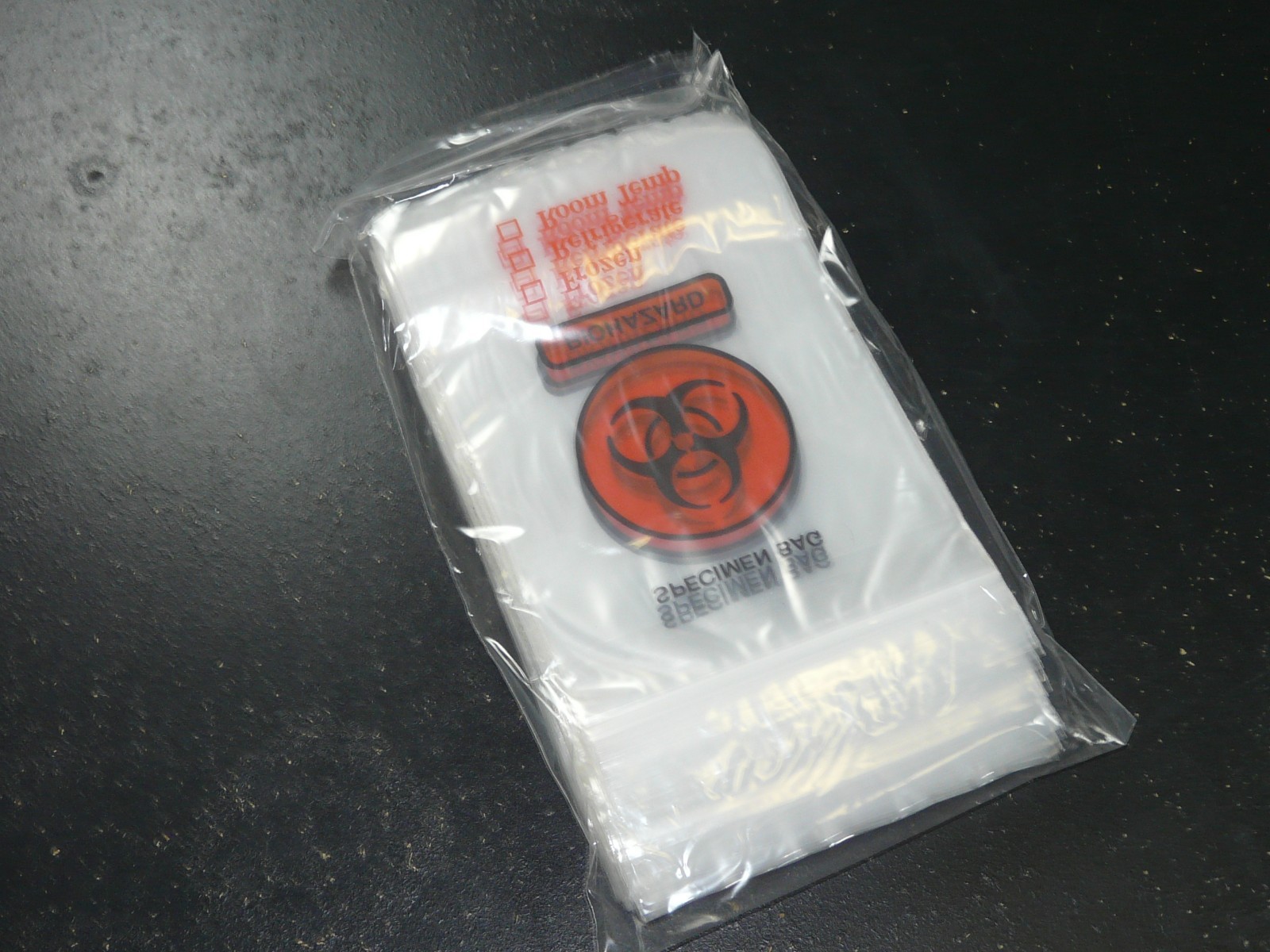 6″ x 9″ 6×9 Specimen Transport Biohazard 2MIL 2 Mil Zip Bag – 100 Count 100x