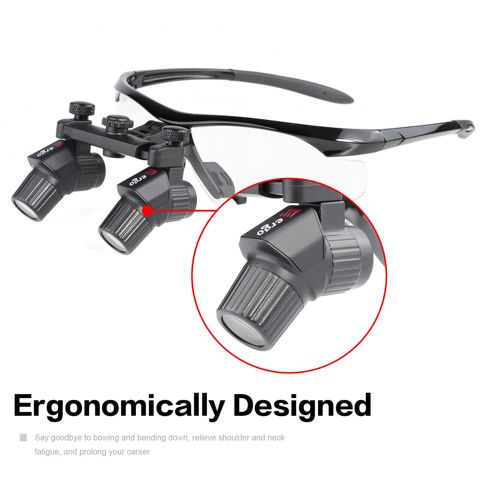 4.0X 450mm Ergonomic Dental Medical Ergo Magnifying Glasses Ergo Surgical Loupes