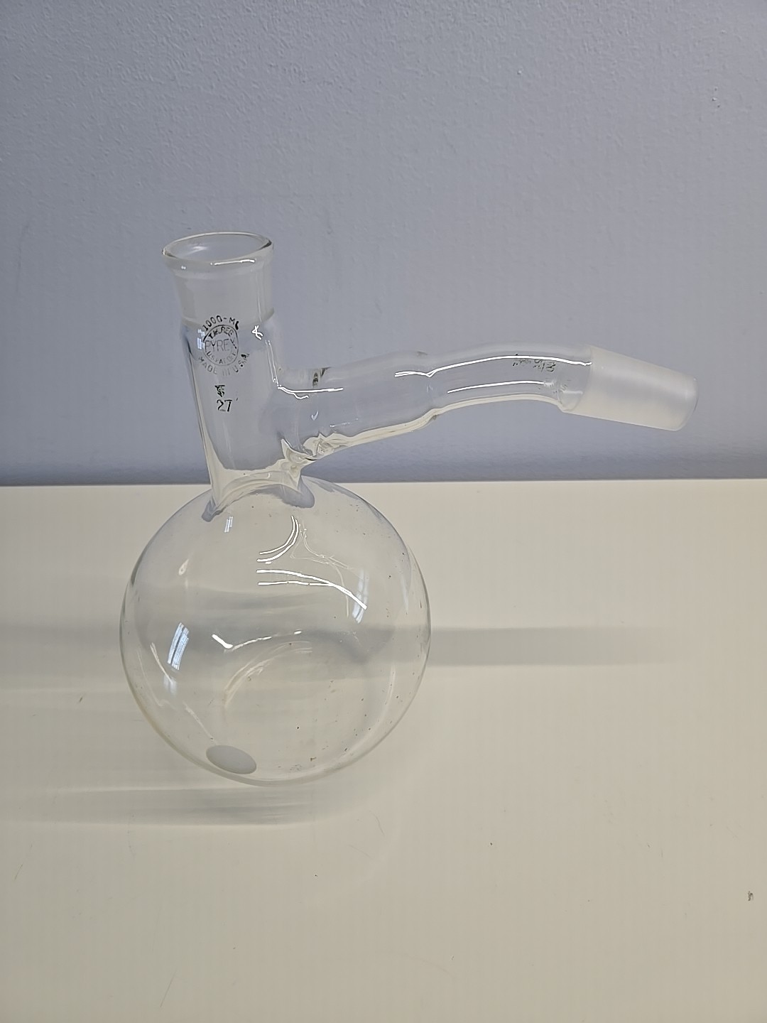 Pyrex 1000mL/1L TS27 Round Bottom Distilling Flask USA