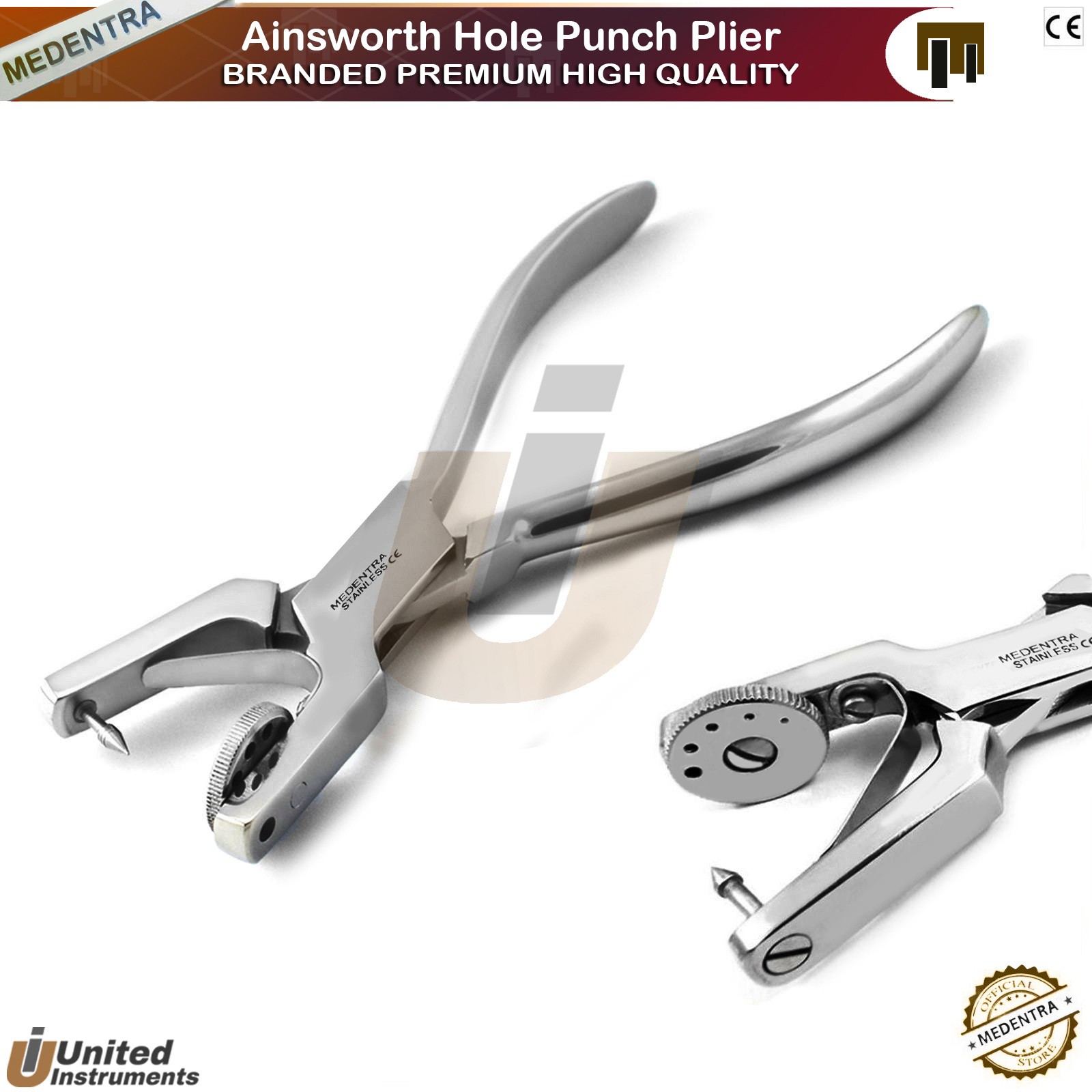 Rubber Dam Molar Premolar Isolation Clamps Set Punch Ainsworth Plier Ivory Light