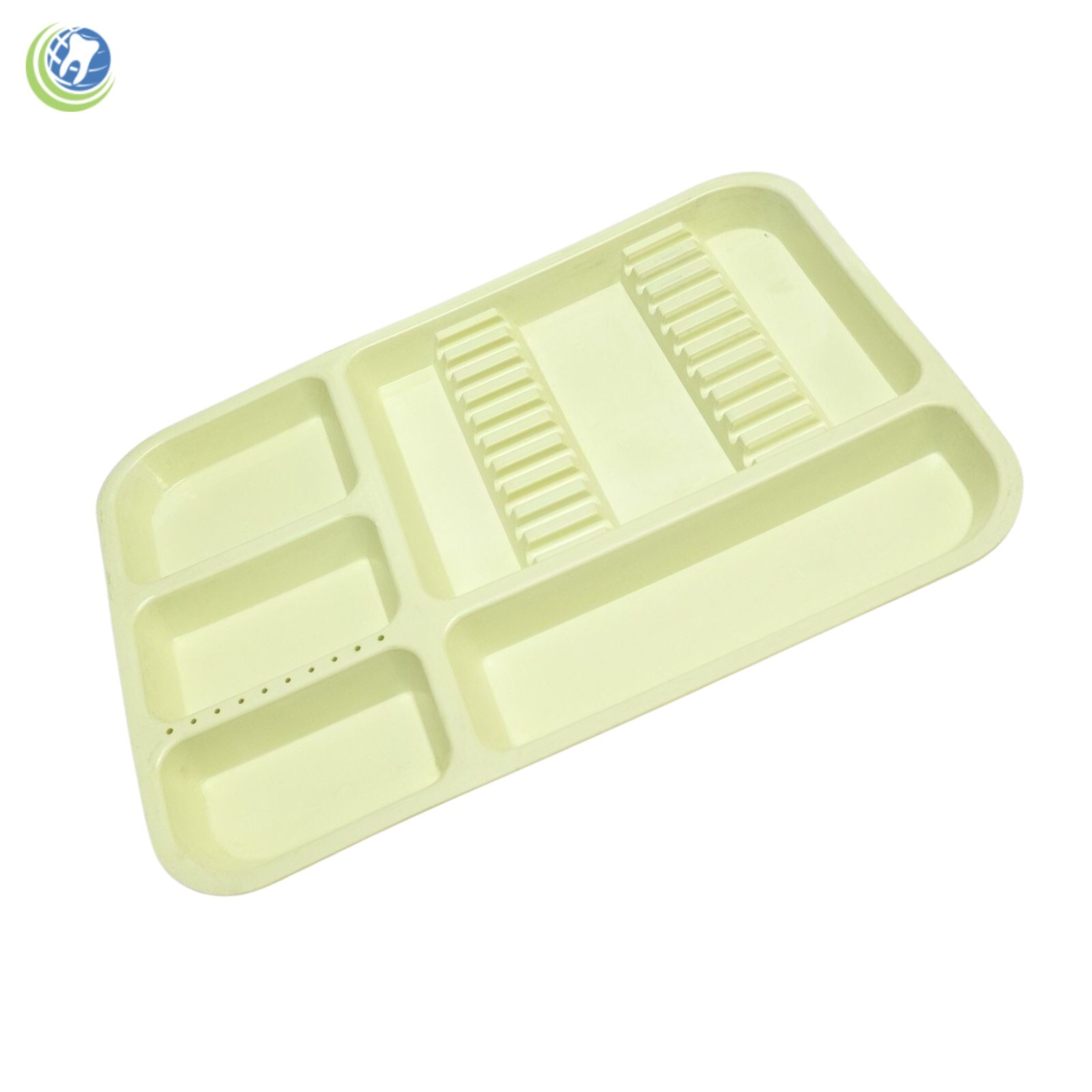 DENTAL INSTRUMENT SET UP TRAY INCLUDES BUR HOLDER SECTION #311-2522 COLOR YELLOW