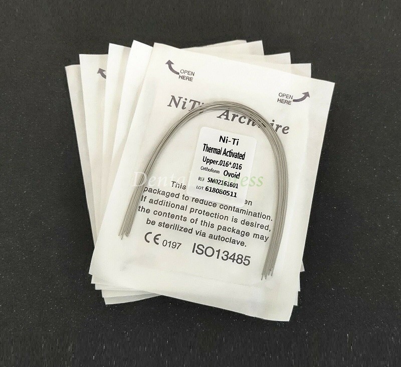 Orthodontic Thermal Activated Arch Wire NiTi Rectangular Ovoid Form 10pcs/Pack