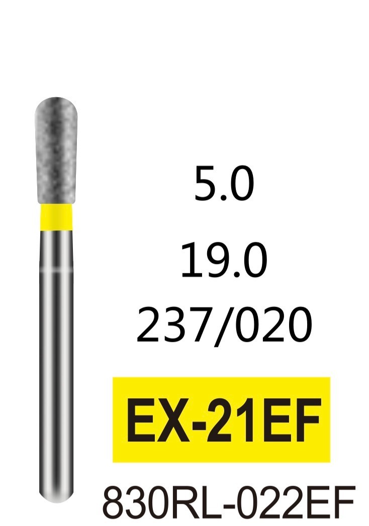 100 PCS Dental Diamond Burs EX-21EF Extra Fine Big Pear for High Speed Handpiece