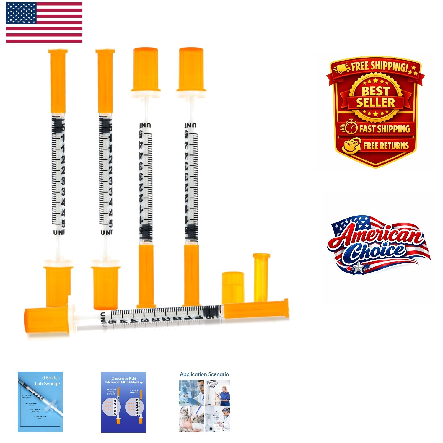 High Precision 0.5ml Syringes for Laboratory Use – 20 Individually Wrapped Units