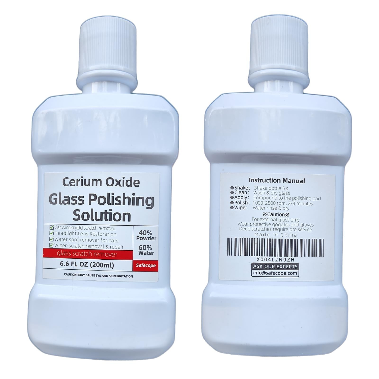 6.6 fl oz (200 ml) Cerium Oxide Glass Polishing Liquid – Deep Cleaning Gla
