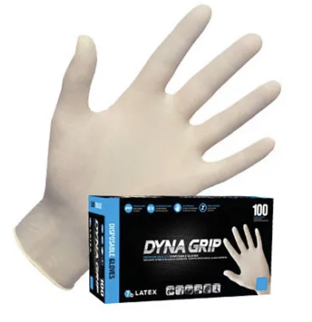 (200) 2 x 100 SAS 650-1003 Dyna Grip Powder-Free Disposable Latex Gloves Large