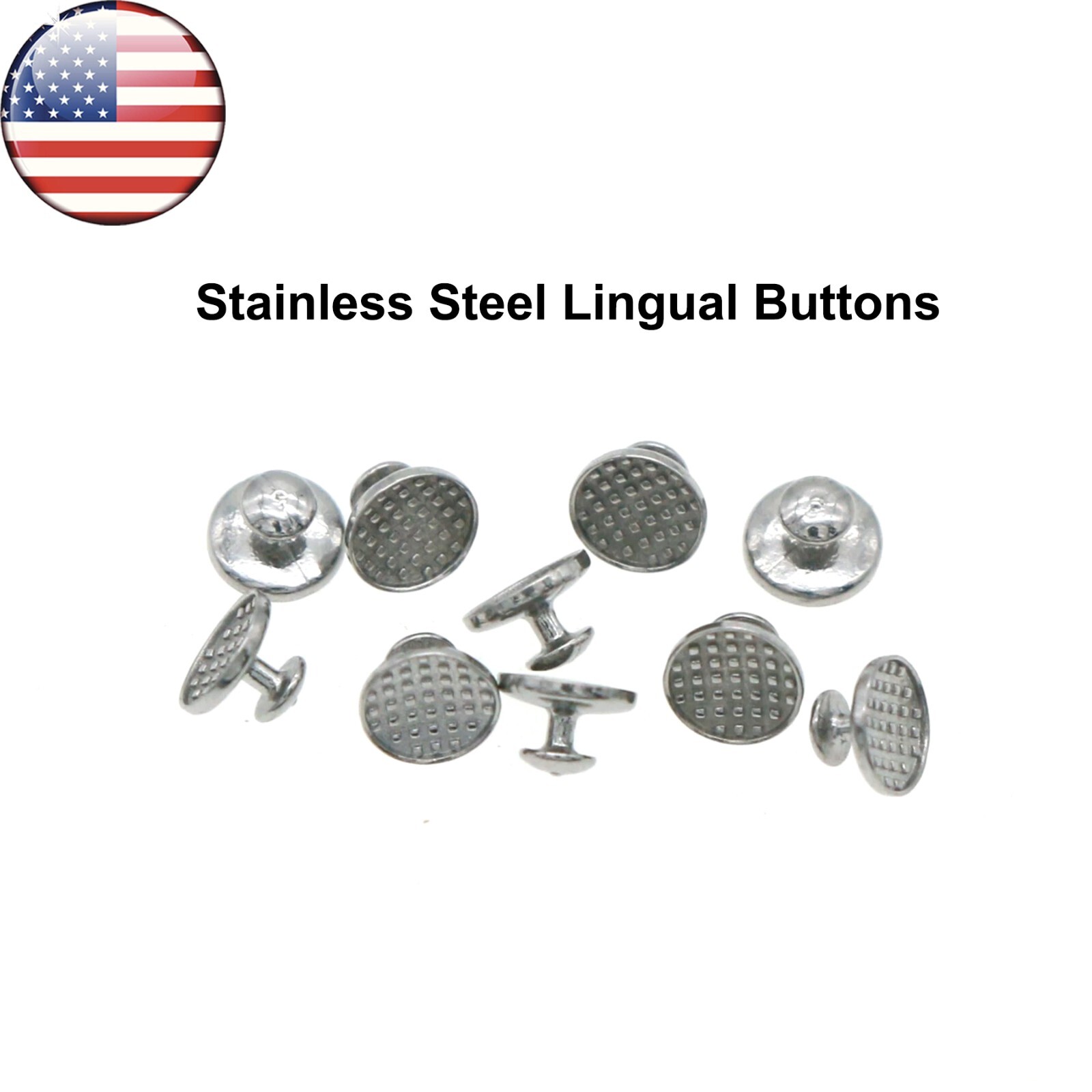 US 100Pcs Orth Dental Bite Turbos Openner Tongue Tamers Hinge Lingual Button