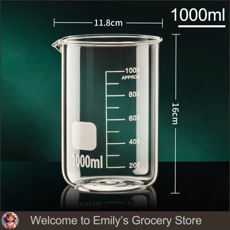 Transparent High Borosilicate Glass Measuring Cup Clear Scale Cup Laboratory Bea