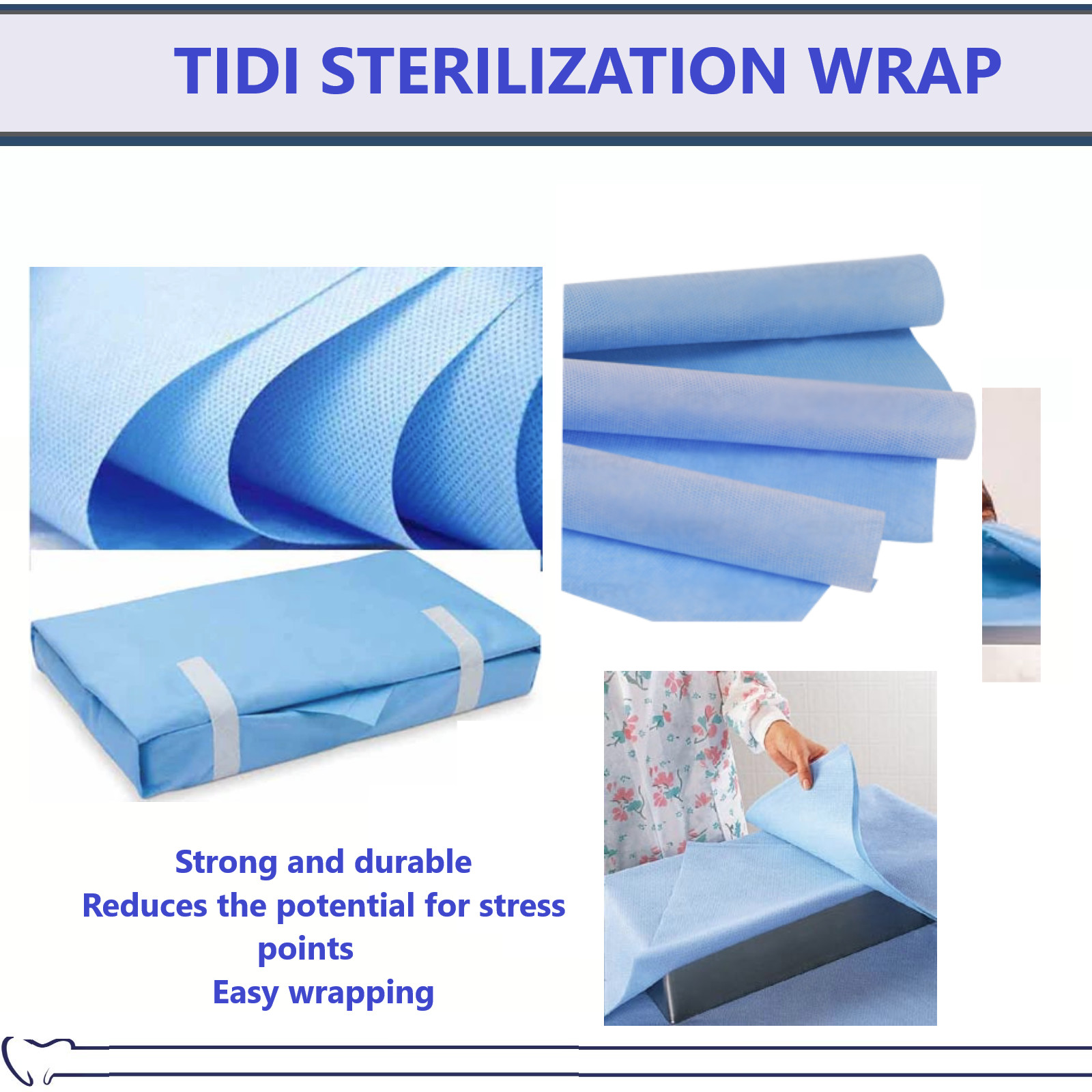 Autoclave CSR Sterilization Wrap 12 x 12, 15 x 15, 20 x20″, 24 x 24, 500pcs/Bag