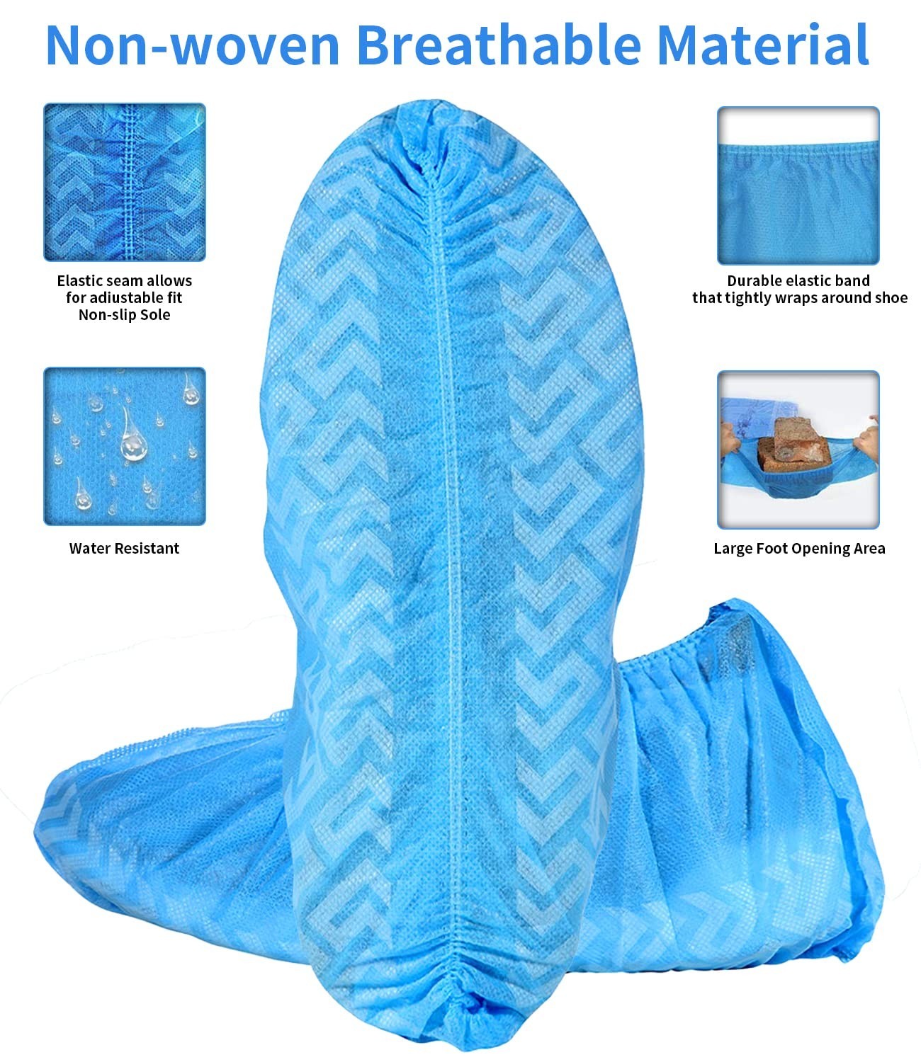 Disposable Shoe Covers 200 Pack – Durable Non-Slip Water Resistant Boot Covers,