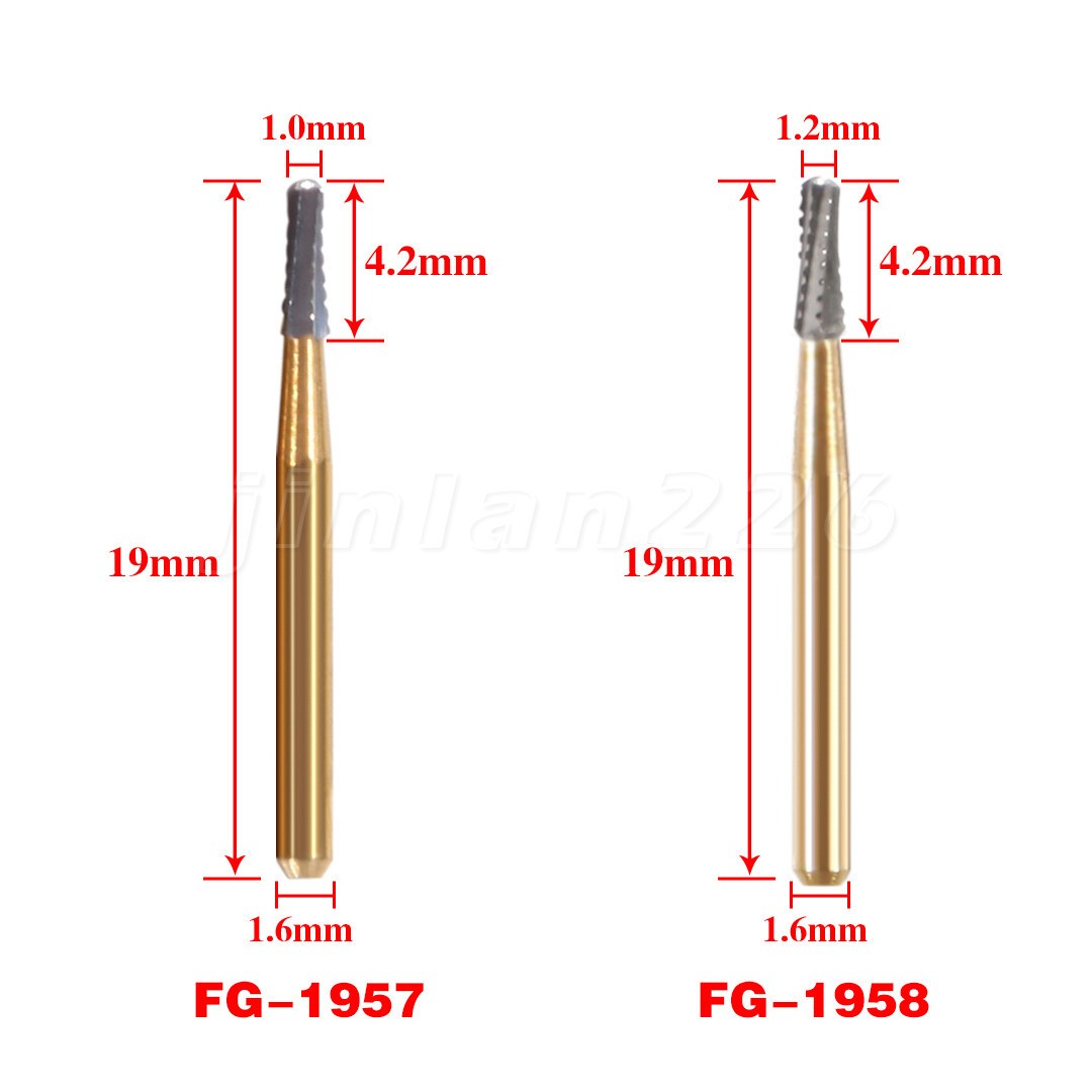 Dental Operative Carbides FG Burs 1957 1958 Straight Fissure Dome Metal Cutting