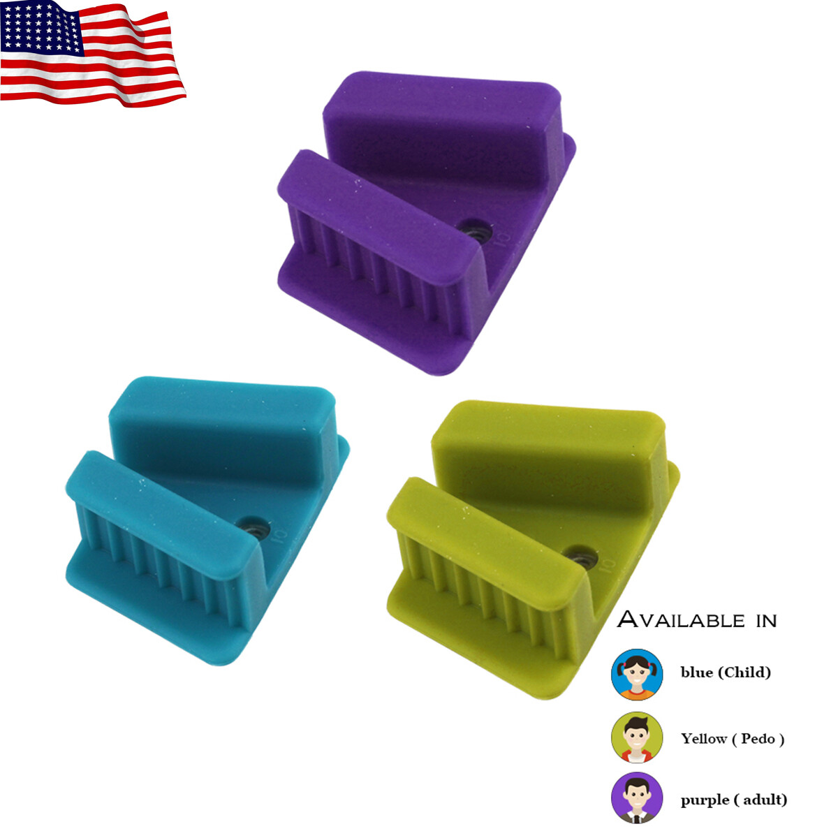 2pcs Dental Bite Block Silicone Mouth Props Autoclavable Adult/Child EASYINSMILE
