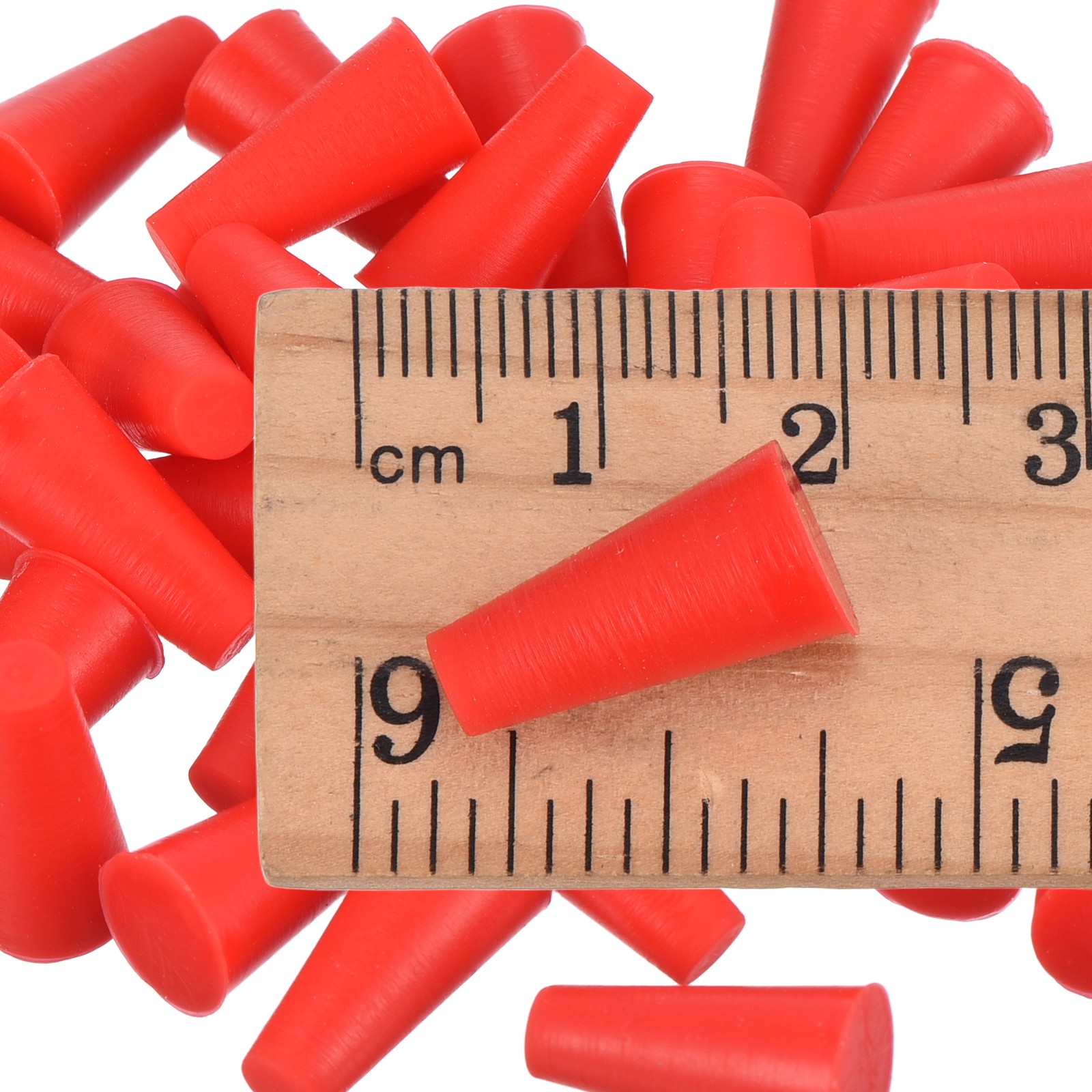 25Pcs Silicone Rubber Plugs, 3/16″ x 11/32″ (4.7mm x 8.7mm)Tapered Stoppers Red