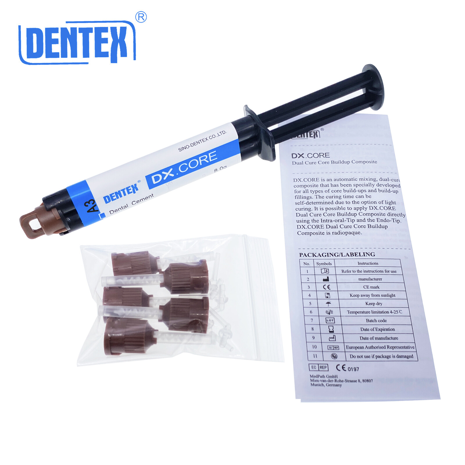 1 PC DX.CORE Dental Dentex Dual Cure Composite Resin Core Build Up A3