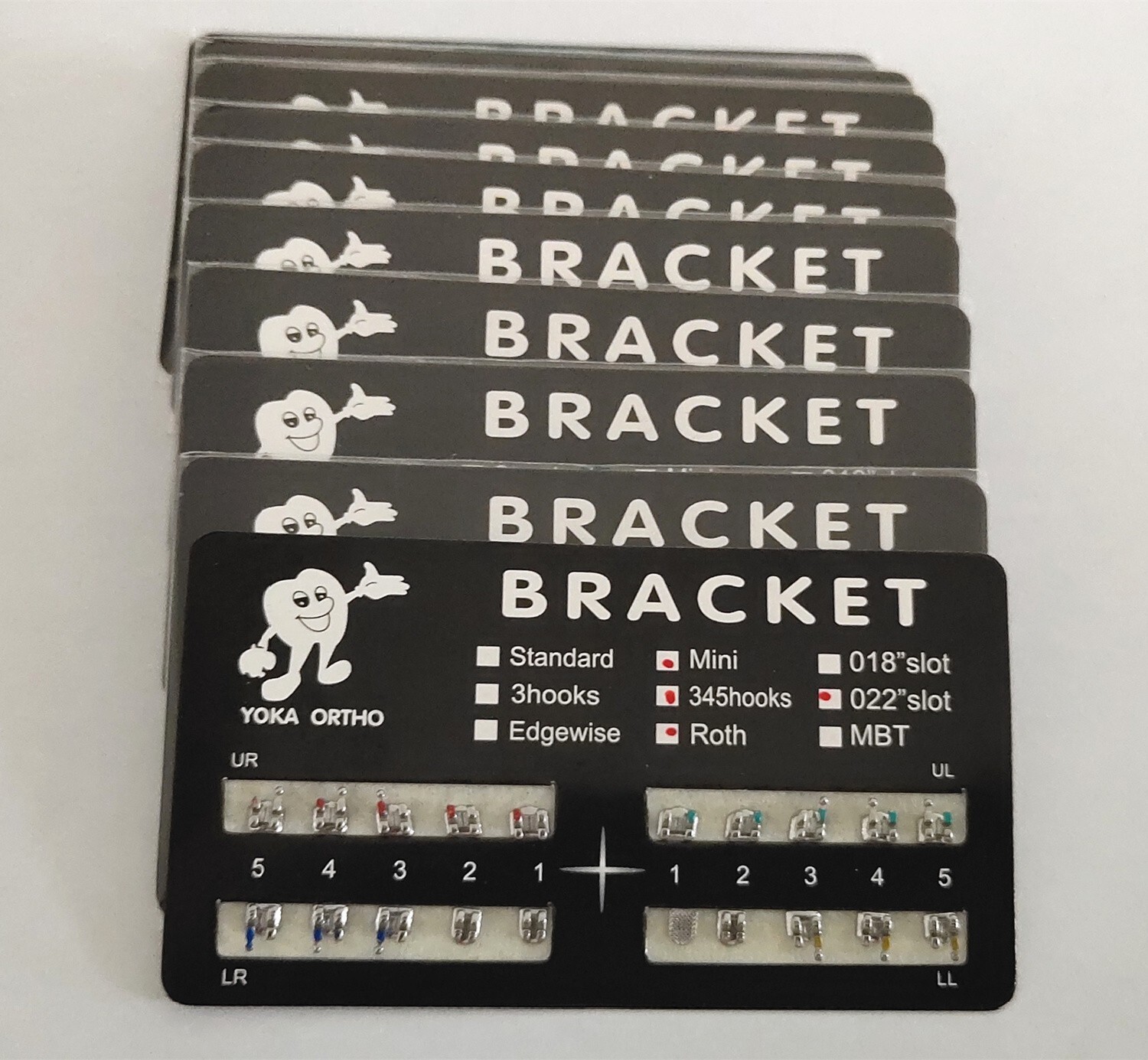 100 Sets Teeth Brackets Mini Roth 022 345 Hooks Dental Metal Braces Black Color