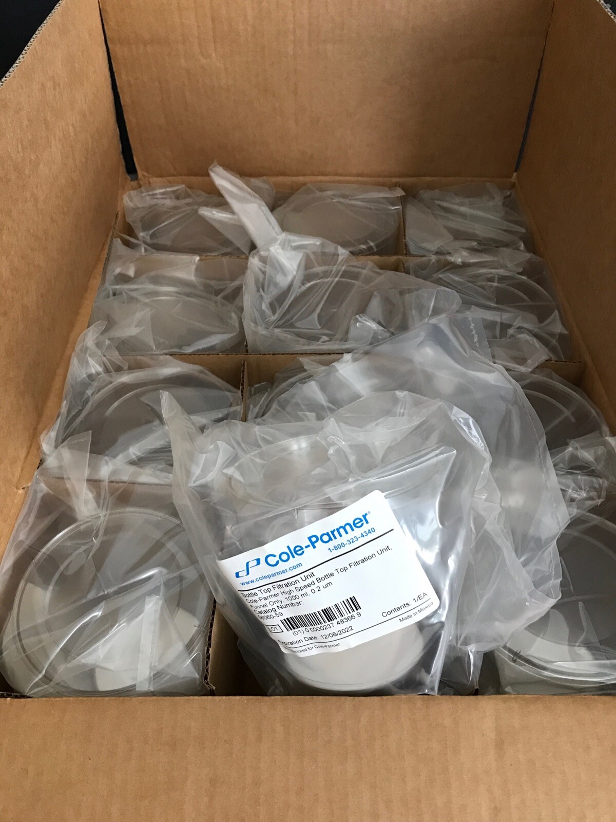 (12/Cs) COLE-PARMER 1L High Speed Bottle Top Filtration Funnel Only 0.2um 06060