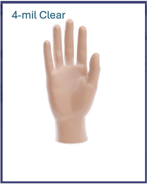 SureCare® LARGE Powder Free Vinyl Clear Examination 4 MIL 10/100 case