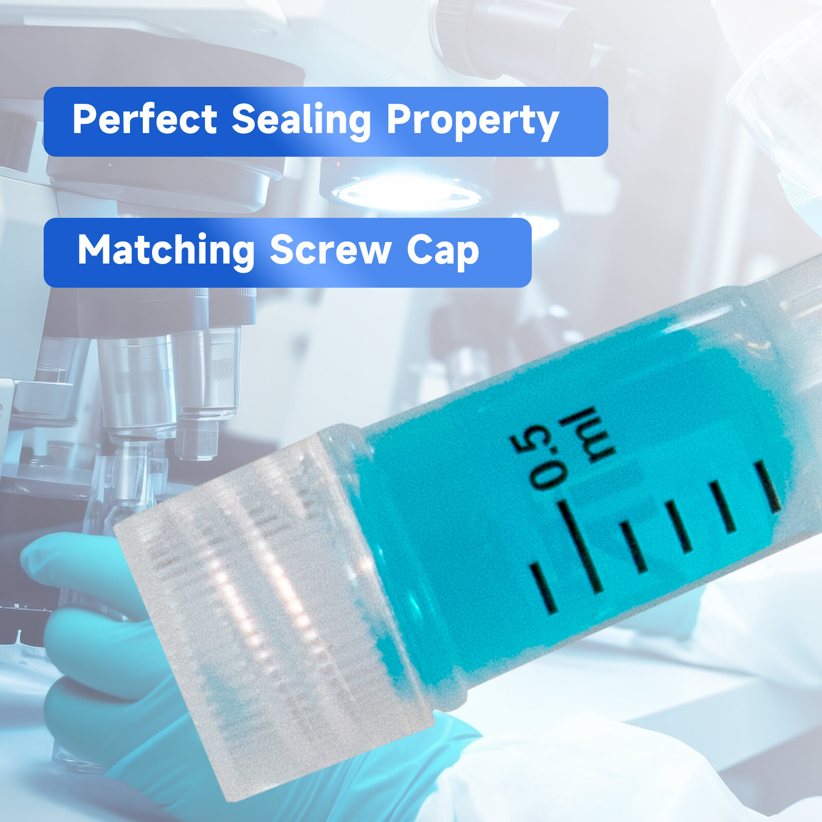 Cryogenic Vials- 0.5mL External Thread, without barcode, 25/Bag 500/Pk 1000/Cs