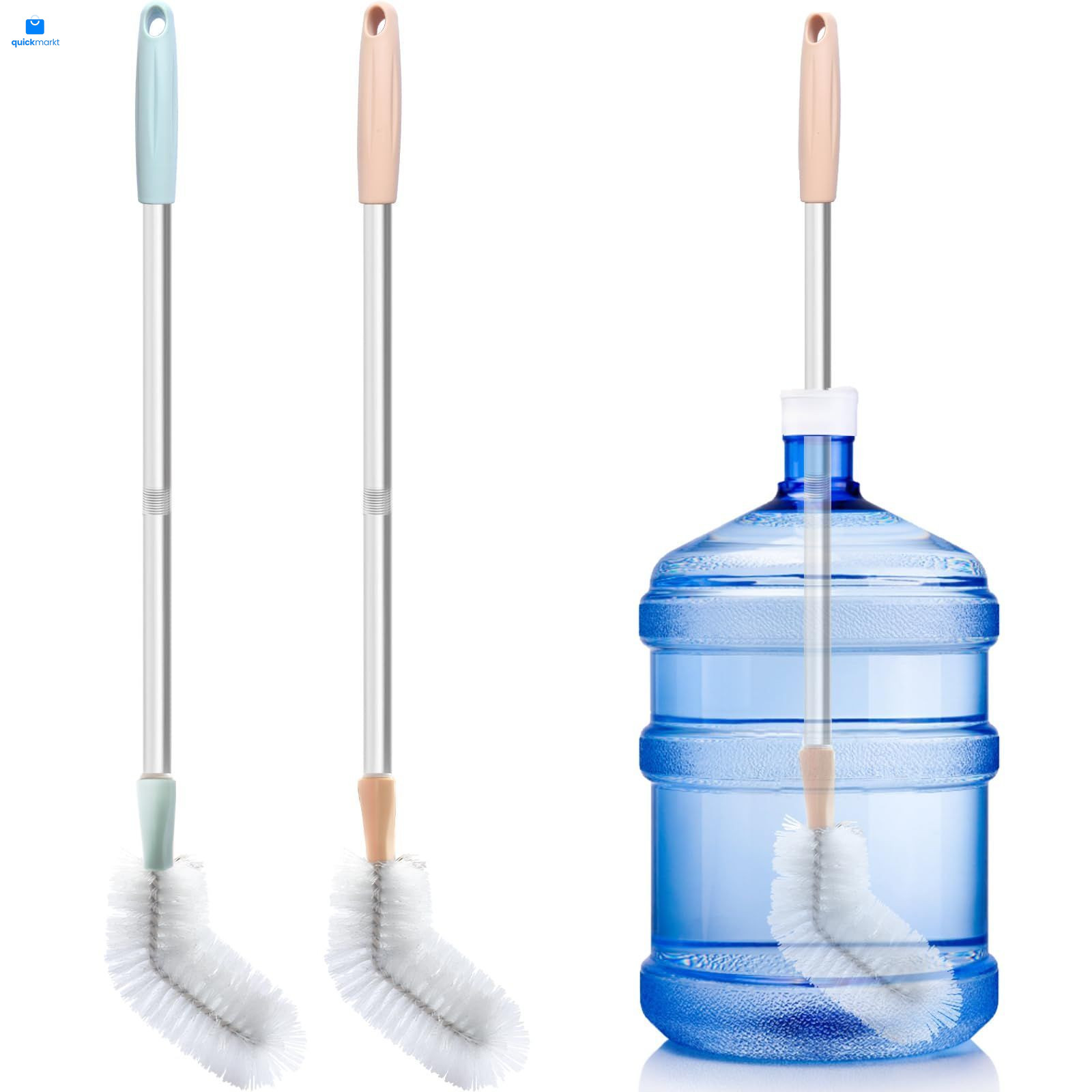 Water Bottle Cleaning Brush, 2 Pack 28inch Bendable Blue and Red