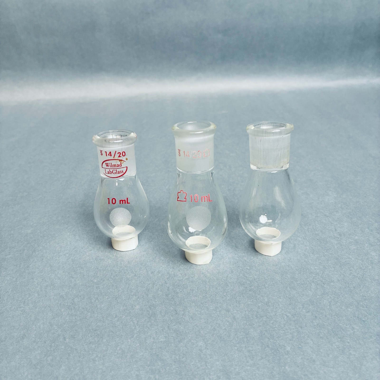Assorted KONTES Wilmad Heavy Wall Recovery Flasks 10 ml – Total of 11 Flasks
