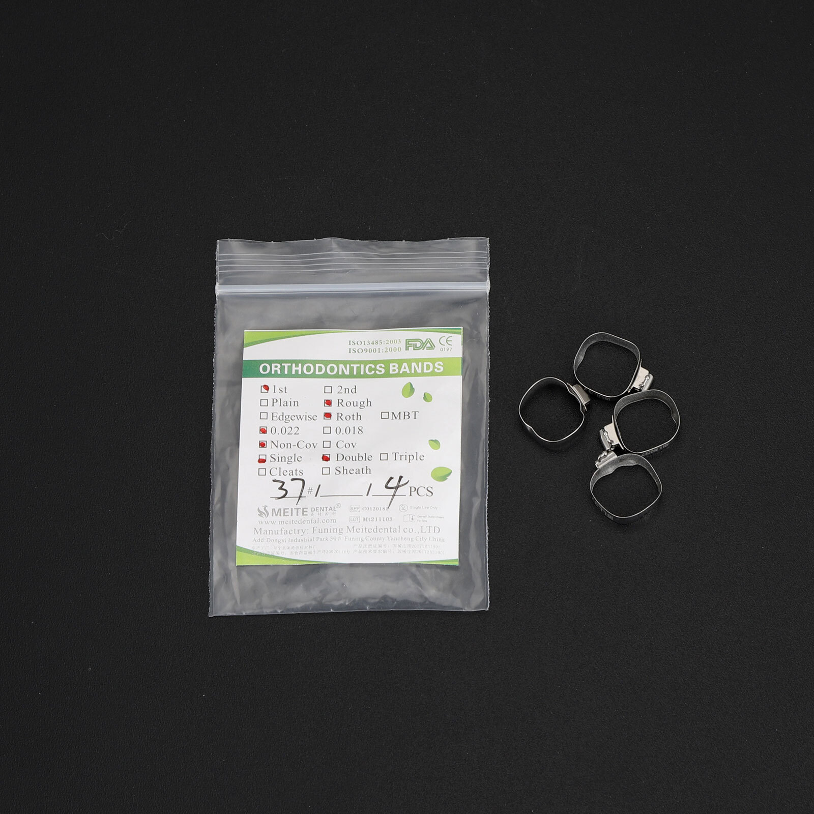 Dental Orthodontic 1st Molar Bands Buccal Tubes Lingual Cleats Roth 022 #35-40