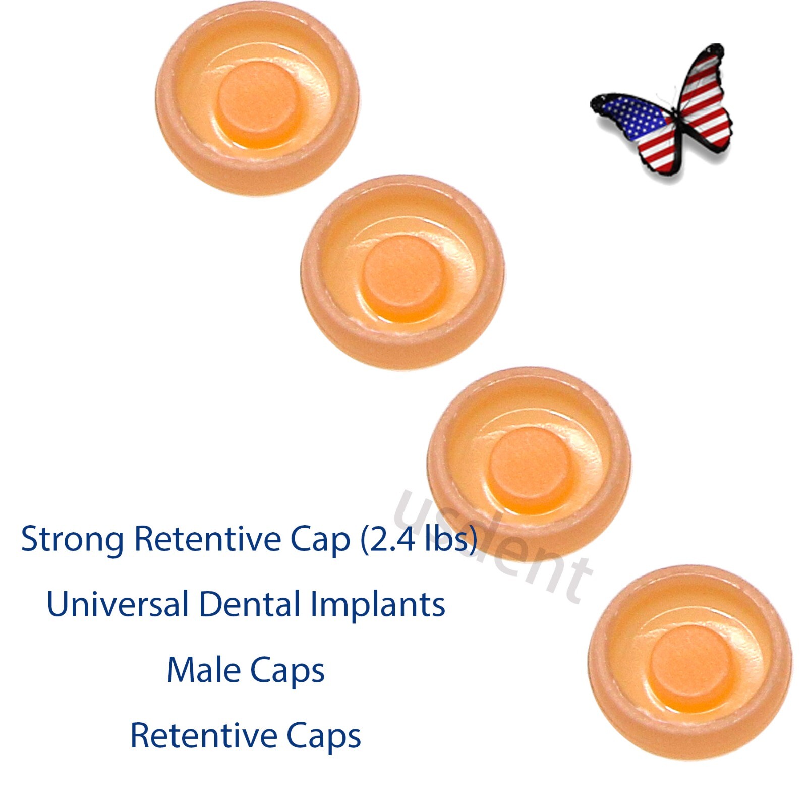 US Dental Universal Locator Male Caps 2.4lbs Overdenture Abutment 20pcs/Set