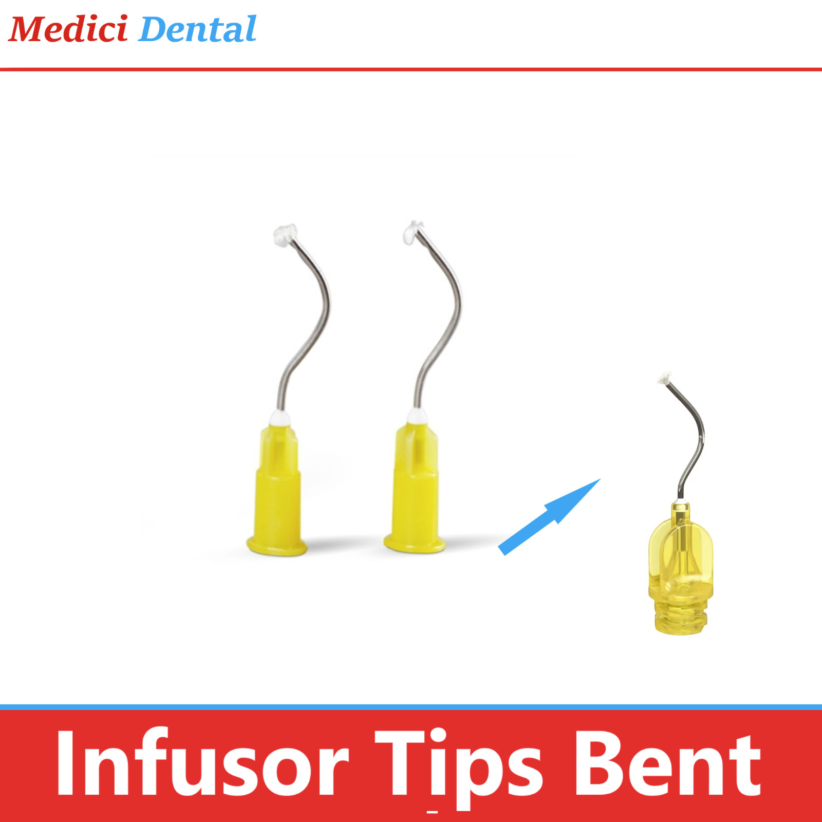 Mark3 Dental Infusor Applicator Tips Pre-Bent Metal Brush End 19G (100Ps) #8025