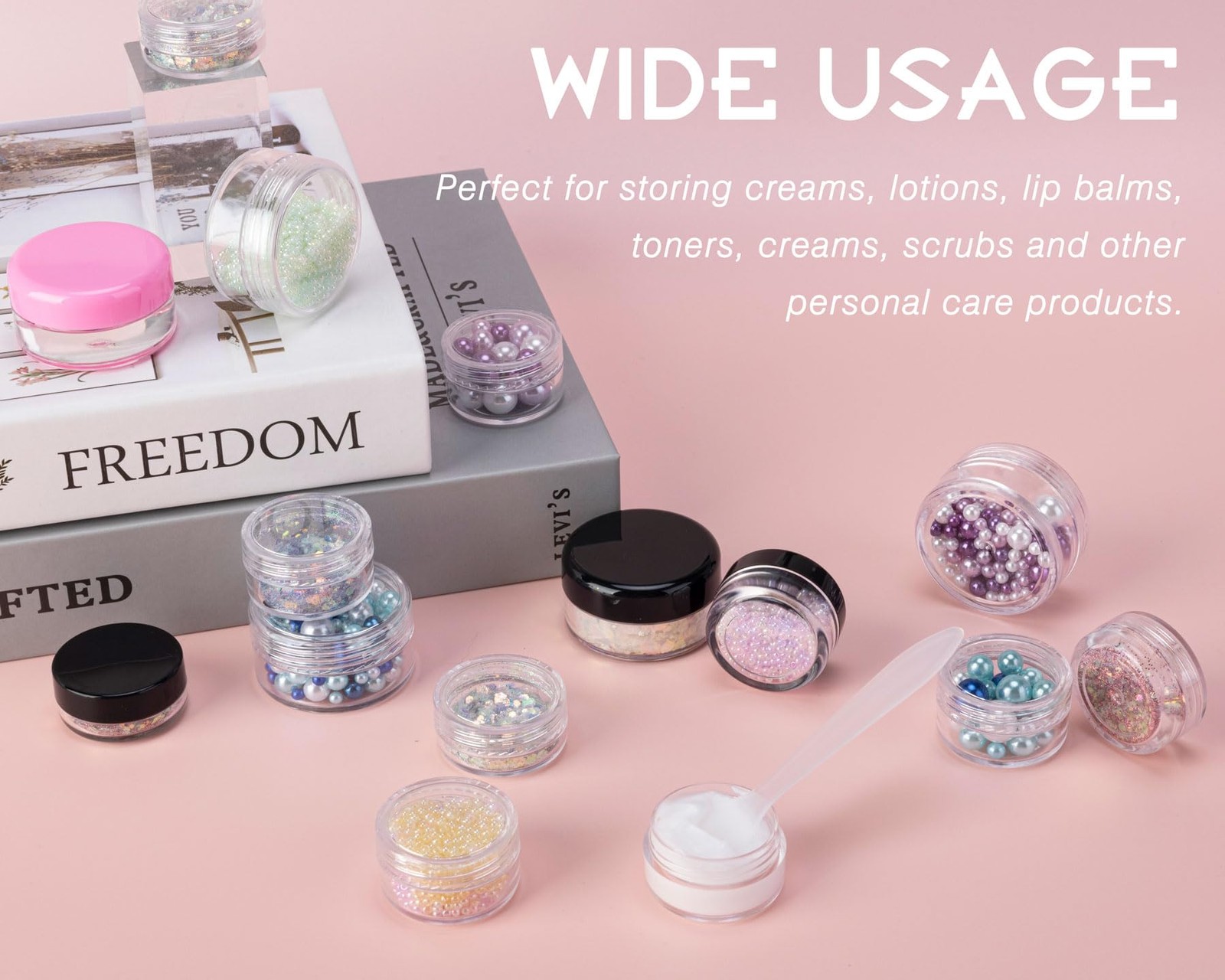 200 Count 3 Gram Sample Containers, Clear Lip Balm Containers with Lids, Small P