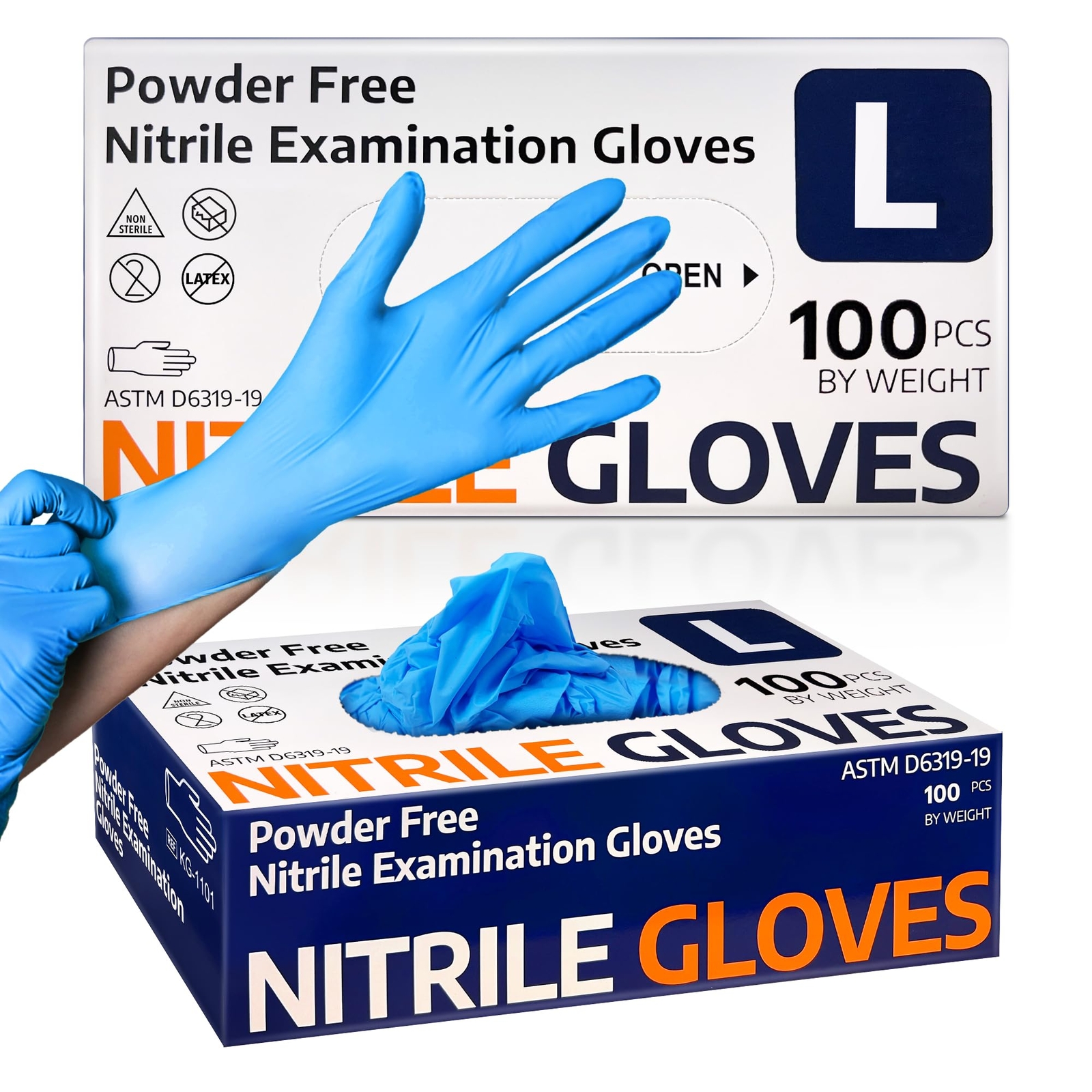 Medical Nitrile Exam Gloves Latex-Free & Powder-Free Non-Sterile Food Safe Cl…