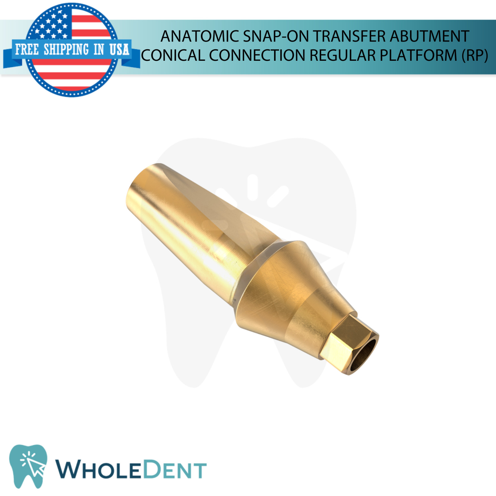 10x Dental Anatomic Snap-on Transfer Prosthetic Conical Hex 2.65mm RP Impression
