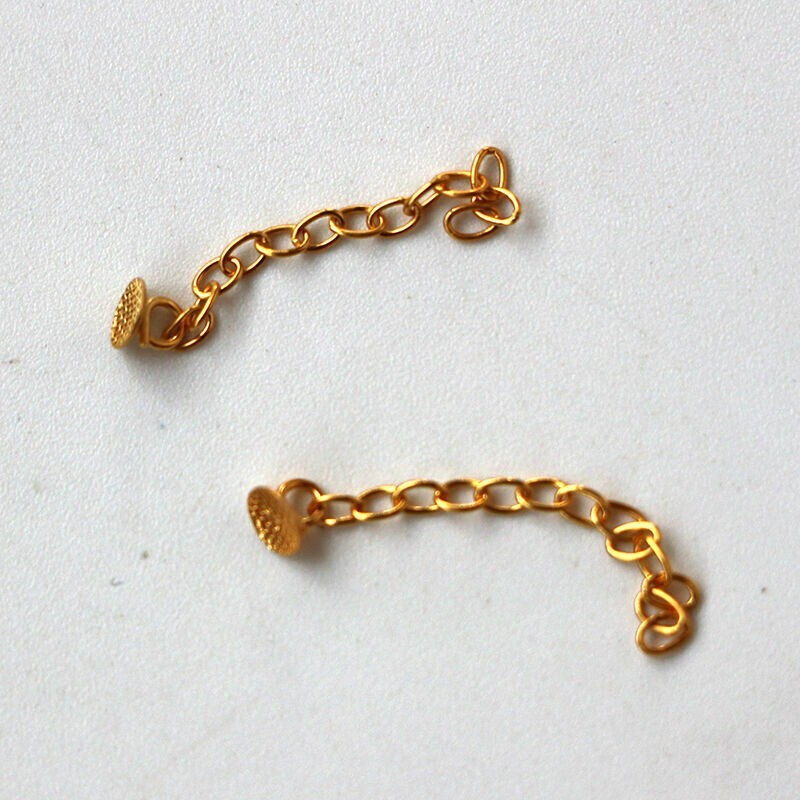 1-100×Dental Orthodontic Button Chains Lingual Chain Gold Plated Round 2pcs/pack