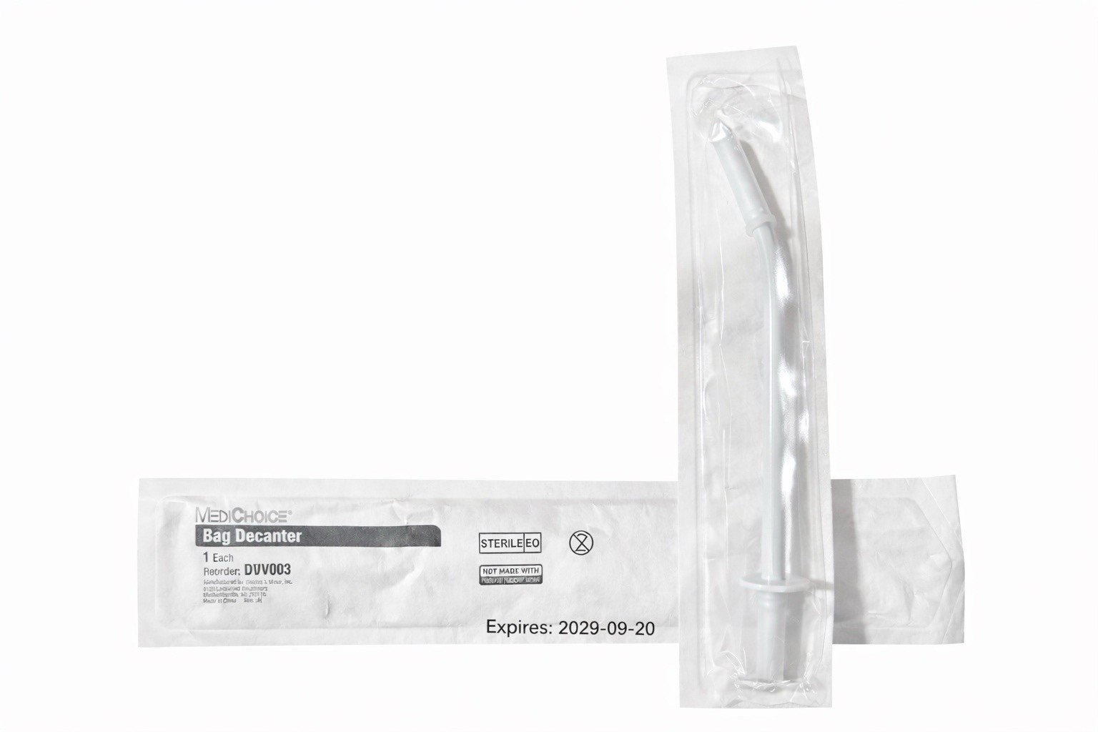 MediChoice Bag Decanter DDV003 Sterile EO Single-Use Exp 09/2029