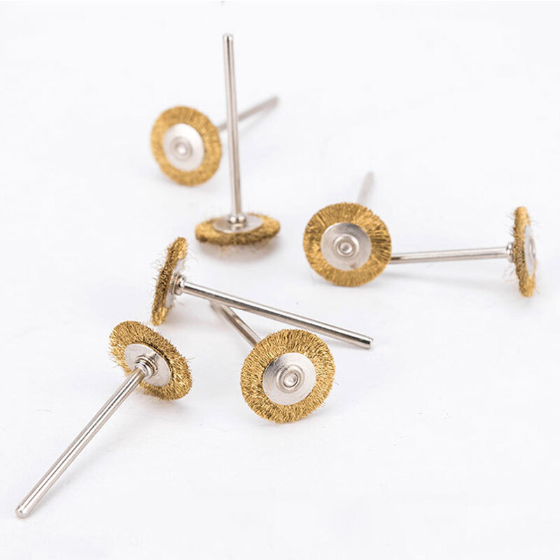 10pcs Copper Wire Brush Polishing Wheel for Dental Lab Rotary Tools 2.35mm Shank