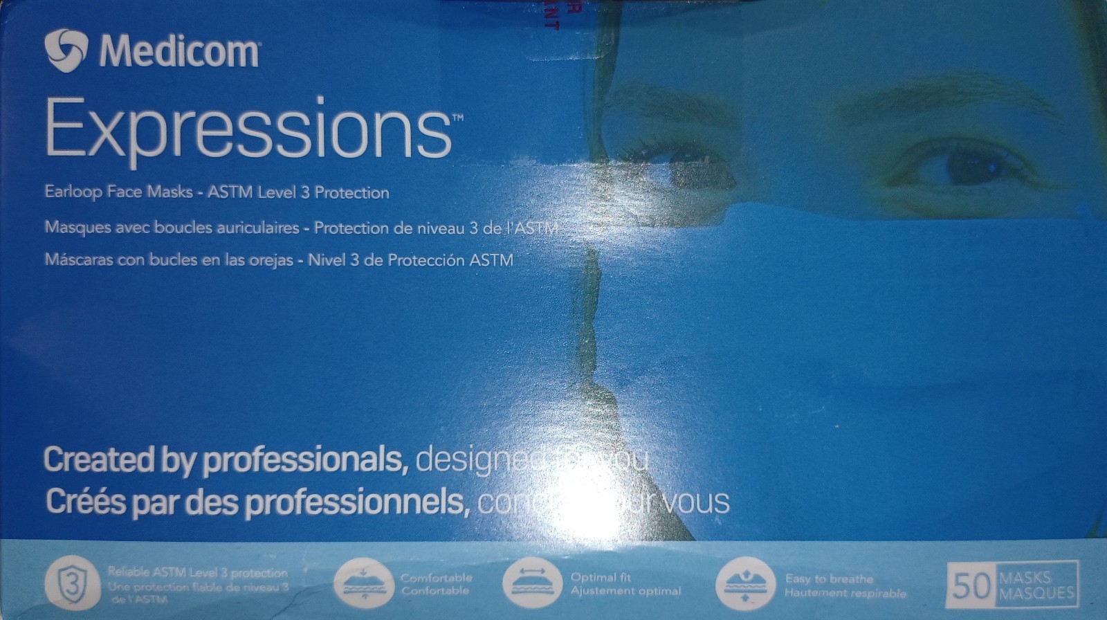 Medicom Expressions Disposable Face Masks ASTM Level 3 Surgical Mask 50ct 11/29