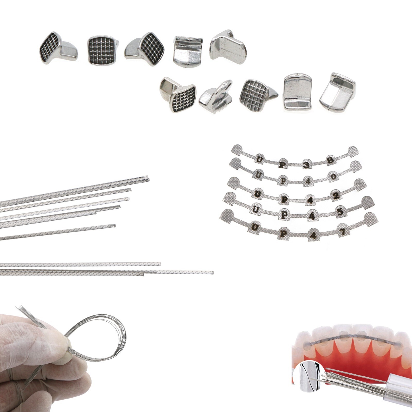 Dental Ortho Flat Strand Lingual Retainer Wire Bonding Splits Tongue Tamers