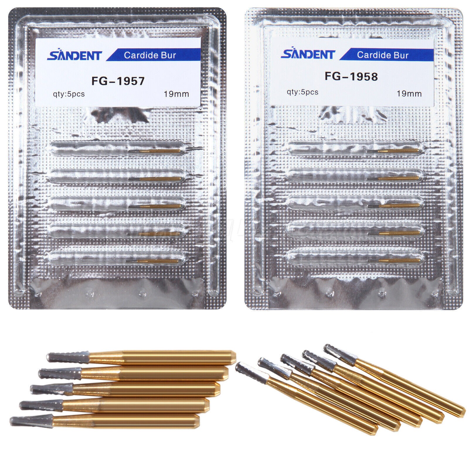 Dental Operative Carbides FG Burs 1957 1958 Straight Fissure Dome Metal Cutting